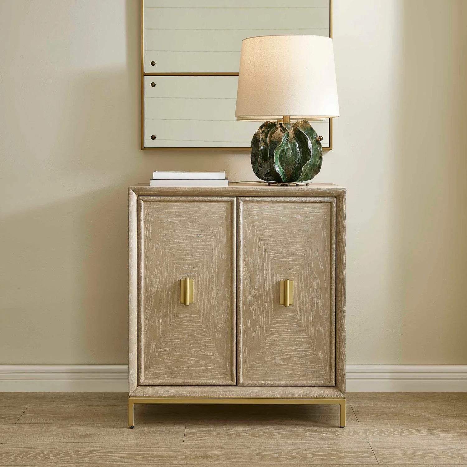 Luxury Modern Cerused Oak 2-Door Cabinet European Style for Villa