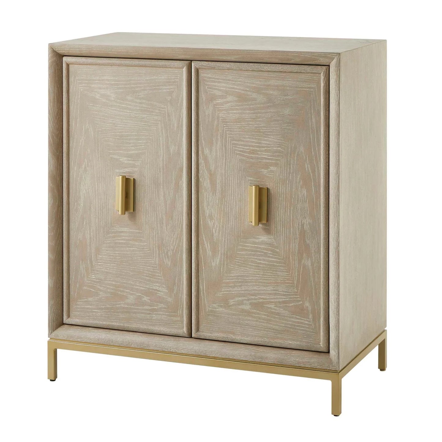 Luxury Modern Cerused Oak 2-Door Cabinet European Style for Villa