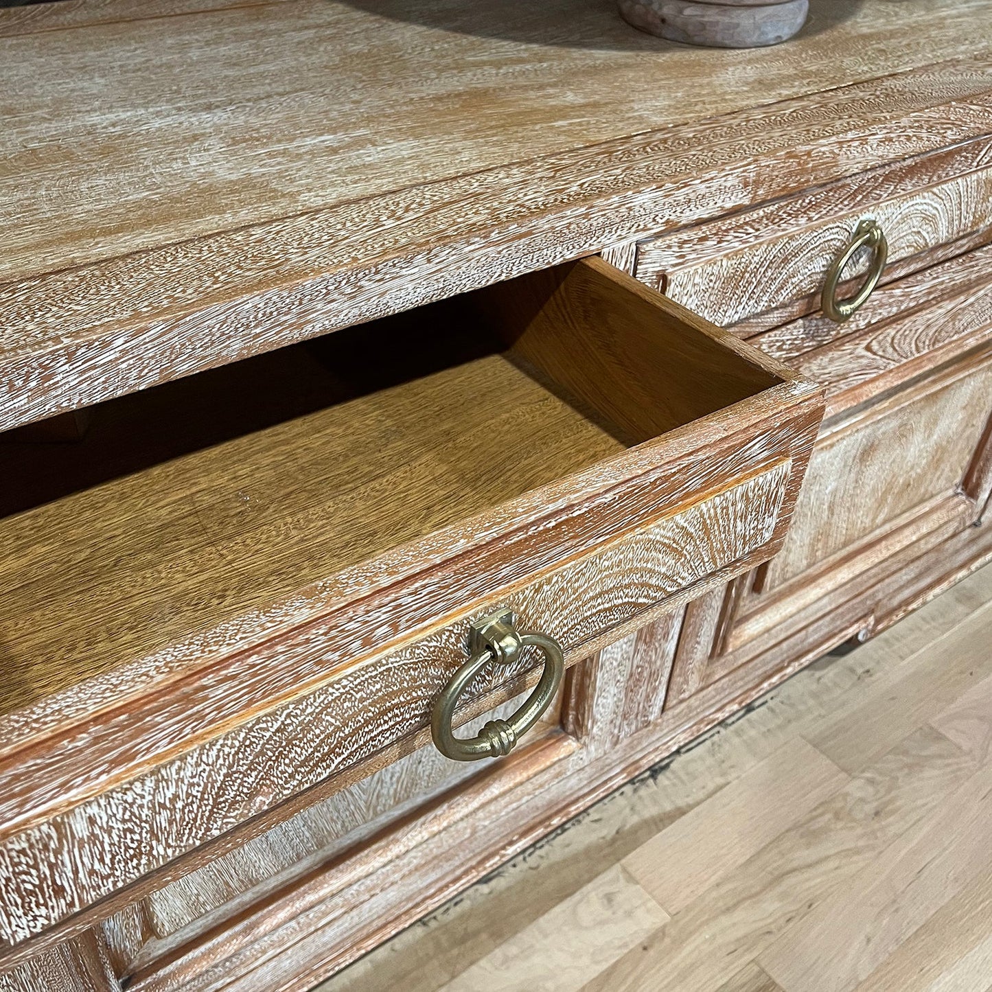 Luxury Modern Cerused Oak Sideboard European Style for Villa