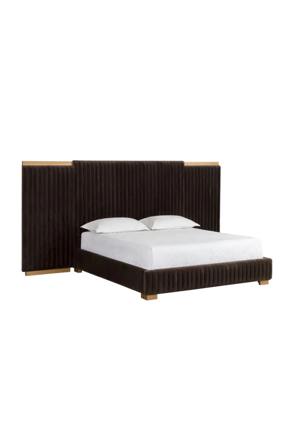 Luxury Modern Channeled Fabric King Bed European Style for Villa