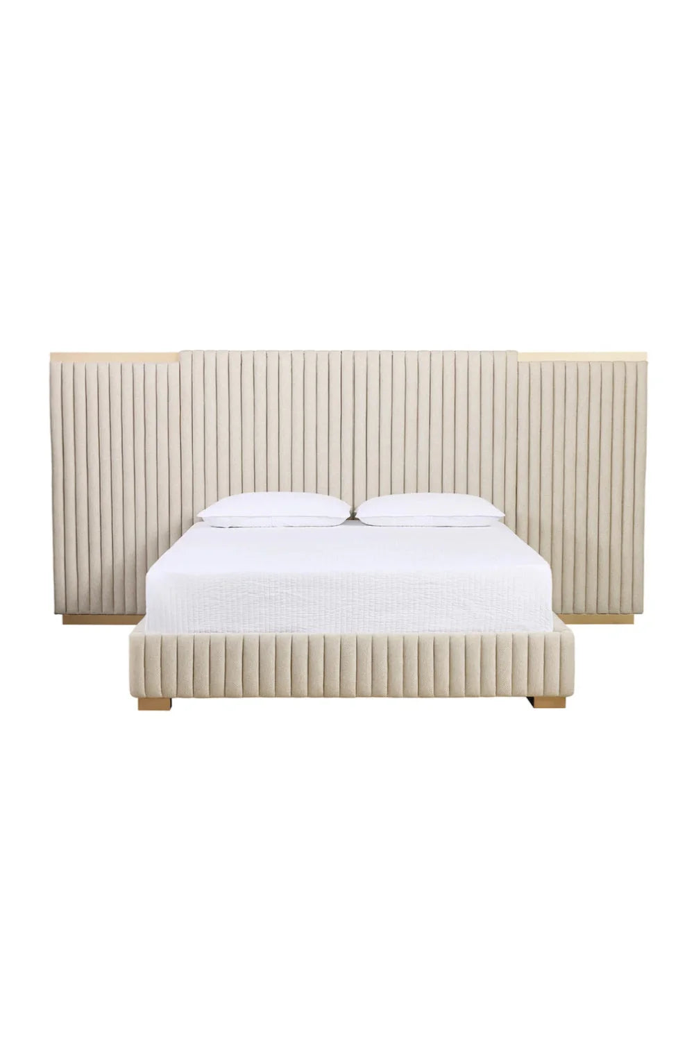 Luxury Modern Channeled Fabric King Bed European Style for Villa