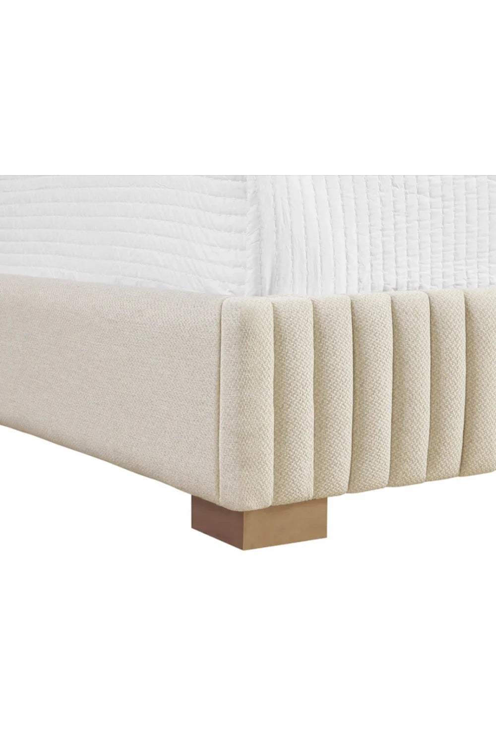 Luxury Modern Channeled Fabric King Bed European Style for Villa