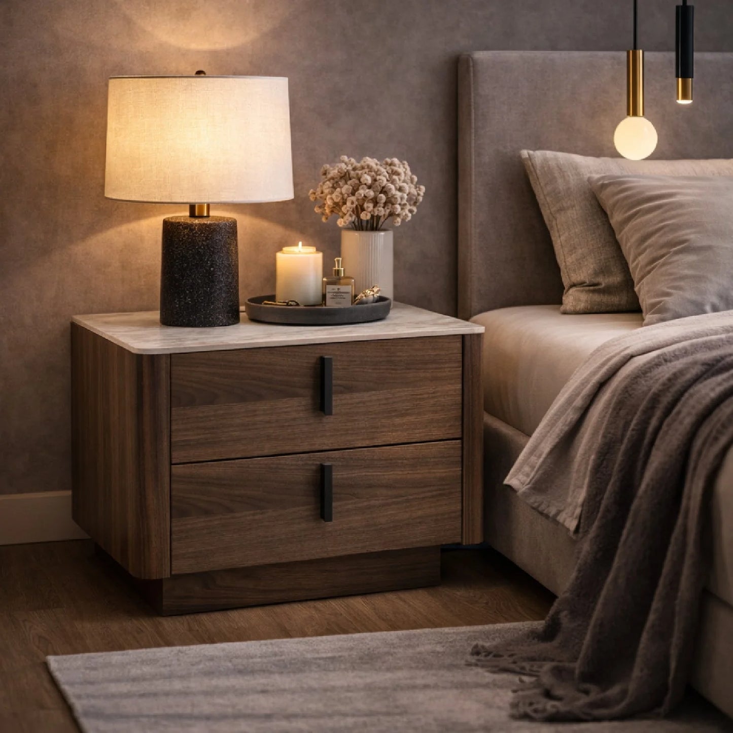 Luxury Modern Chelton Nightstand European Style for Villa