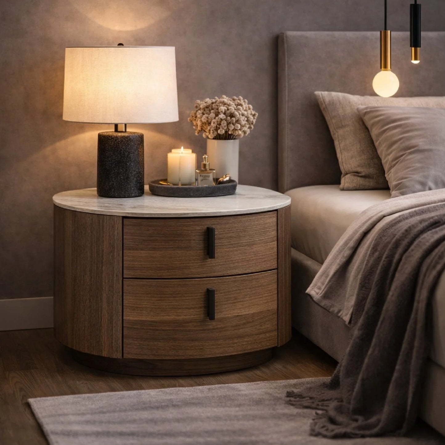 Luxury Modern Chelton Nightstand European Style for Villa