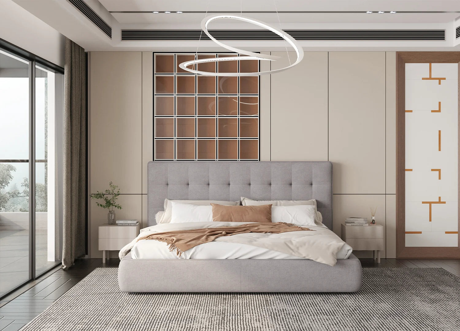 Luxury Modern Chess Bed European Style for Villa