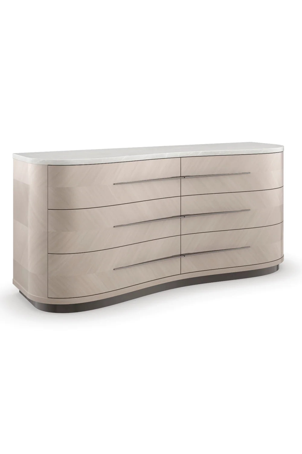 Luxury Modern Chevron 6-Drawer Dresser European Style for Villa