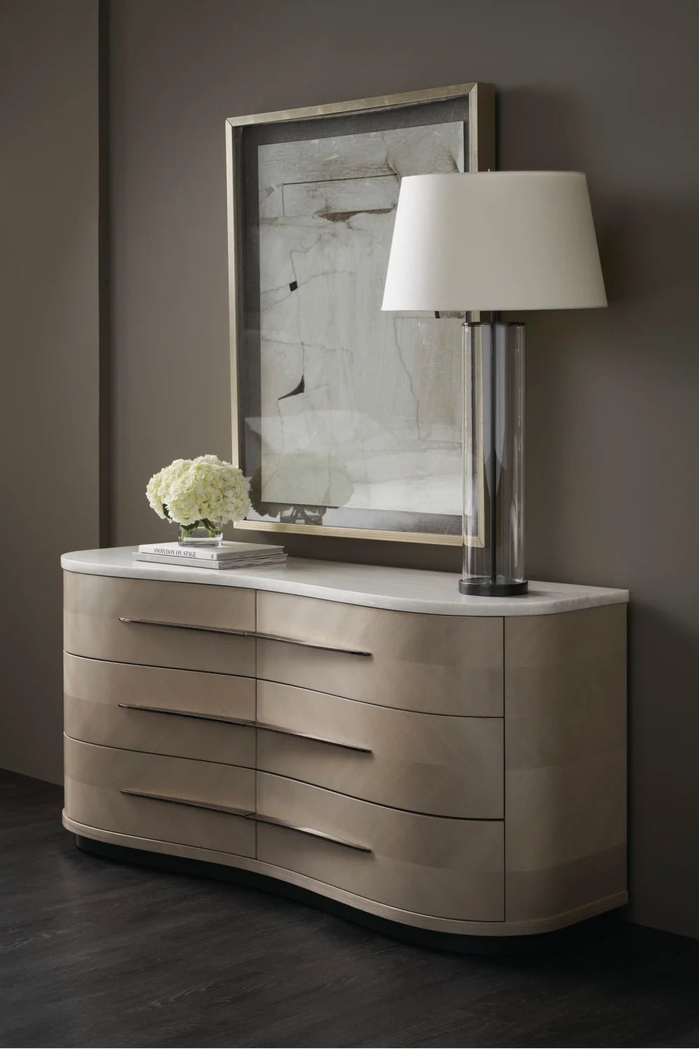 Luxury Modern Chevron 6-Drawer Dresser European Style for Villa