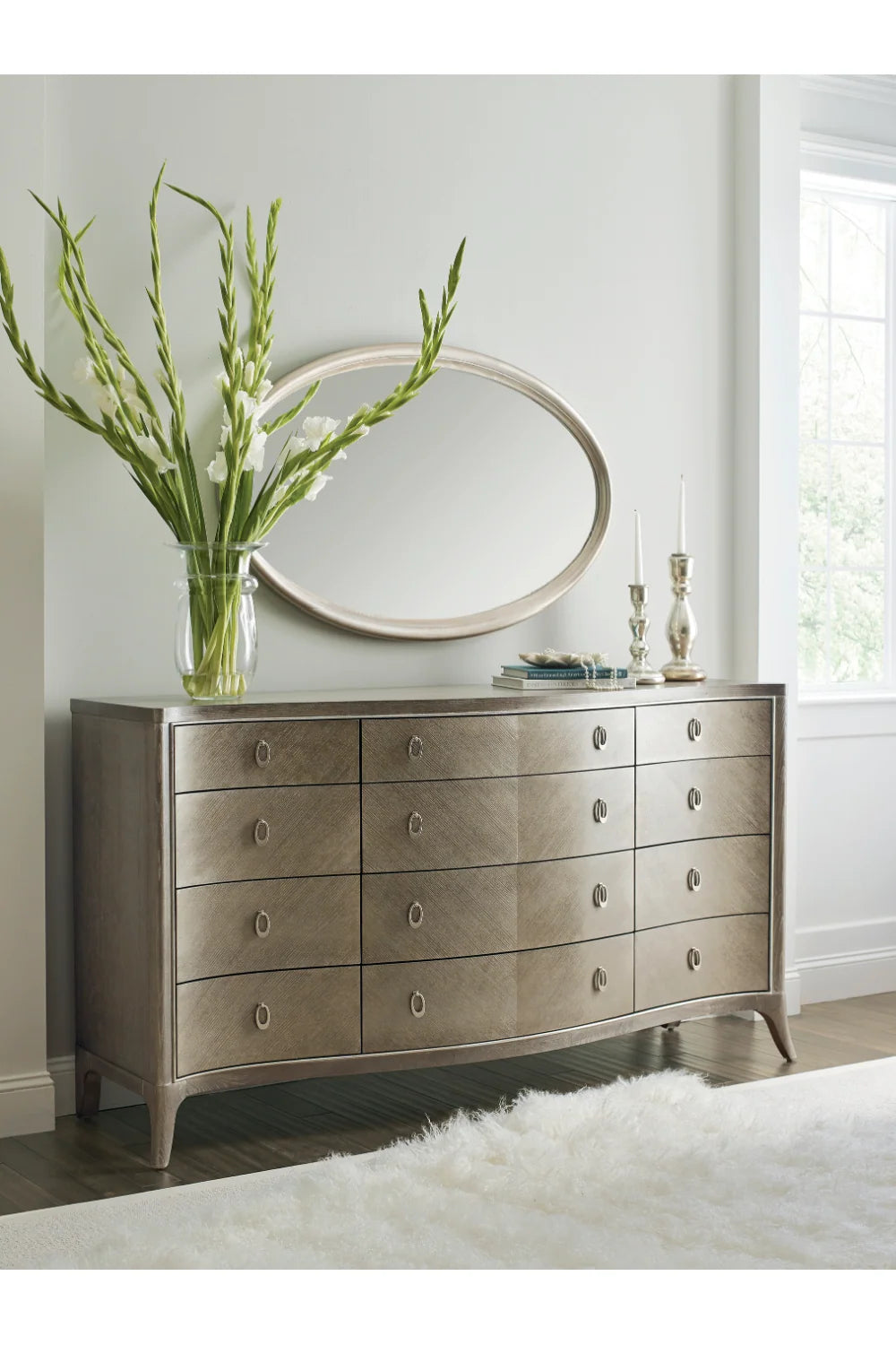 Luxury Modern Chevron Ash Dresser European Style for Villa
