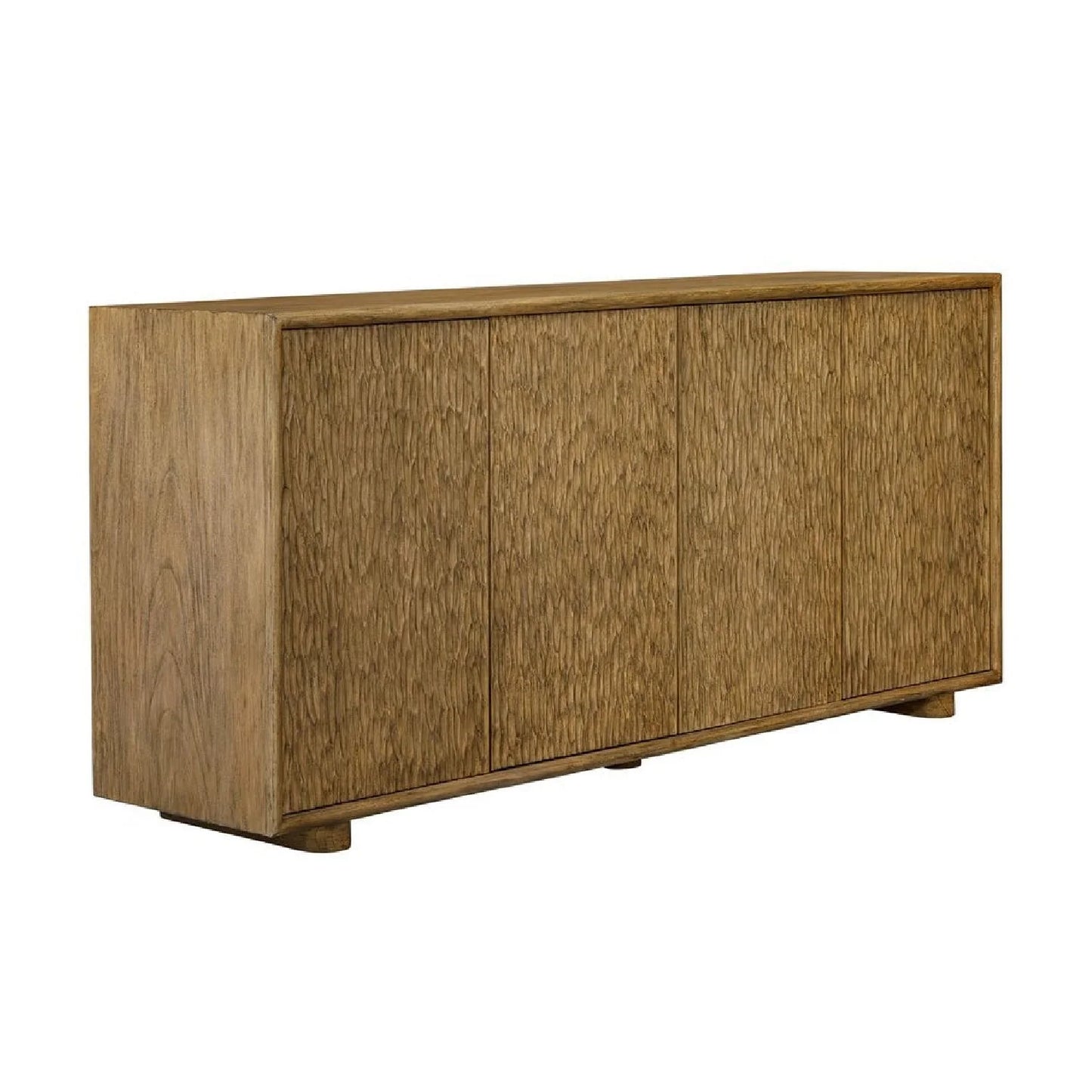 Luxury Modern Chiseled Mindi Wood 4-Door Cabinet European Style for Villa