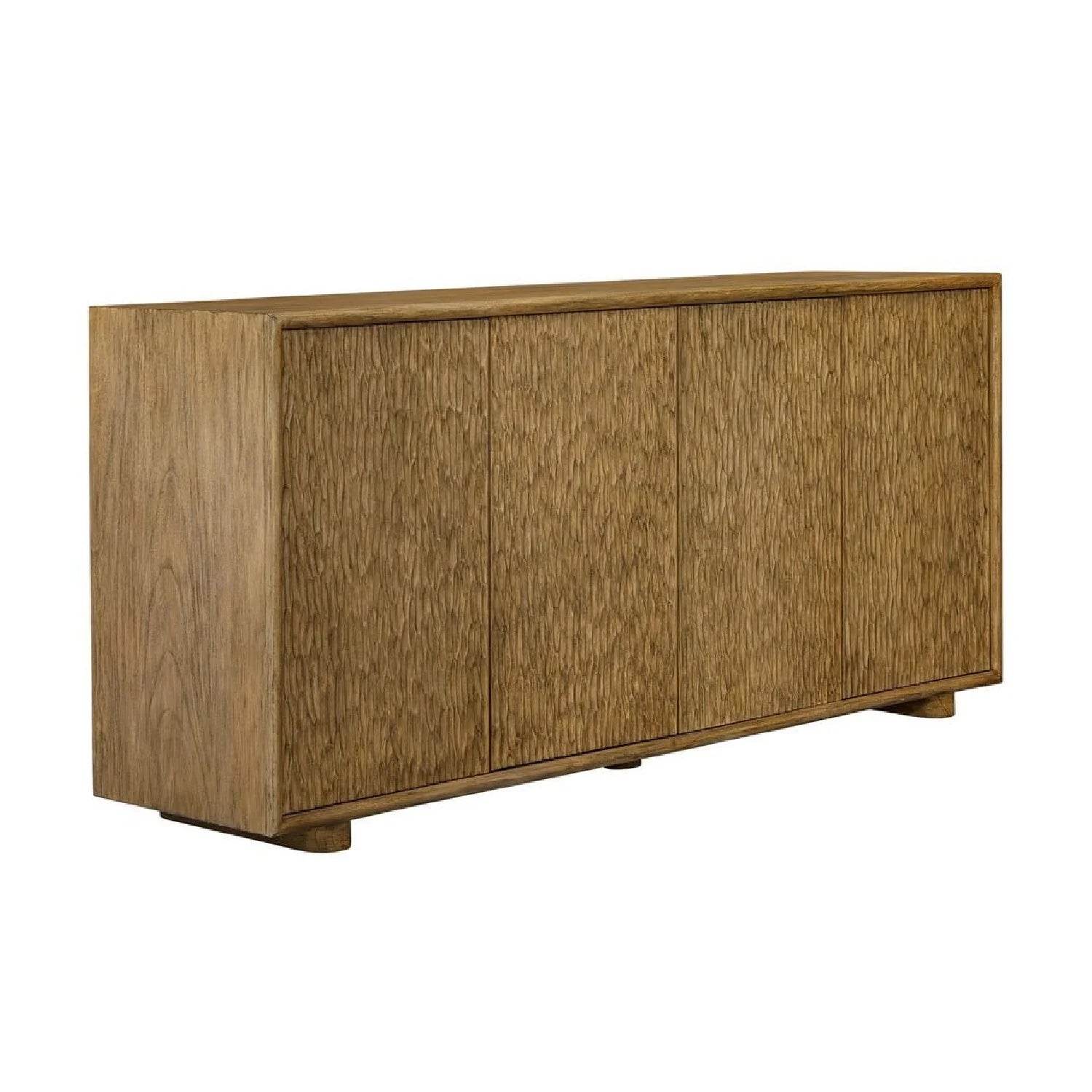 Luxury Modern Chiseled Mindi Wood 4-Door Cabinet European Style for Villa