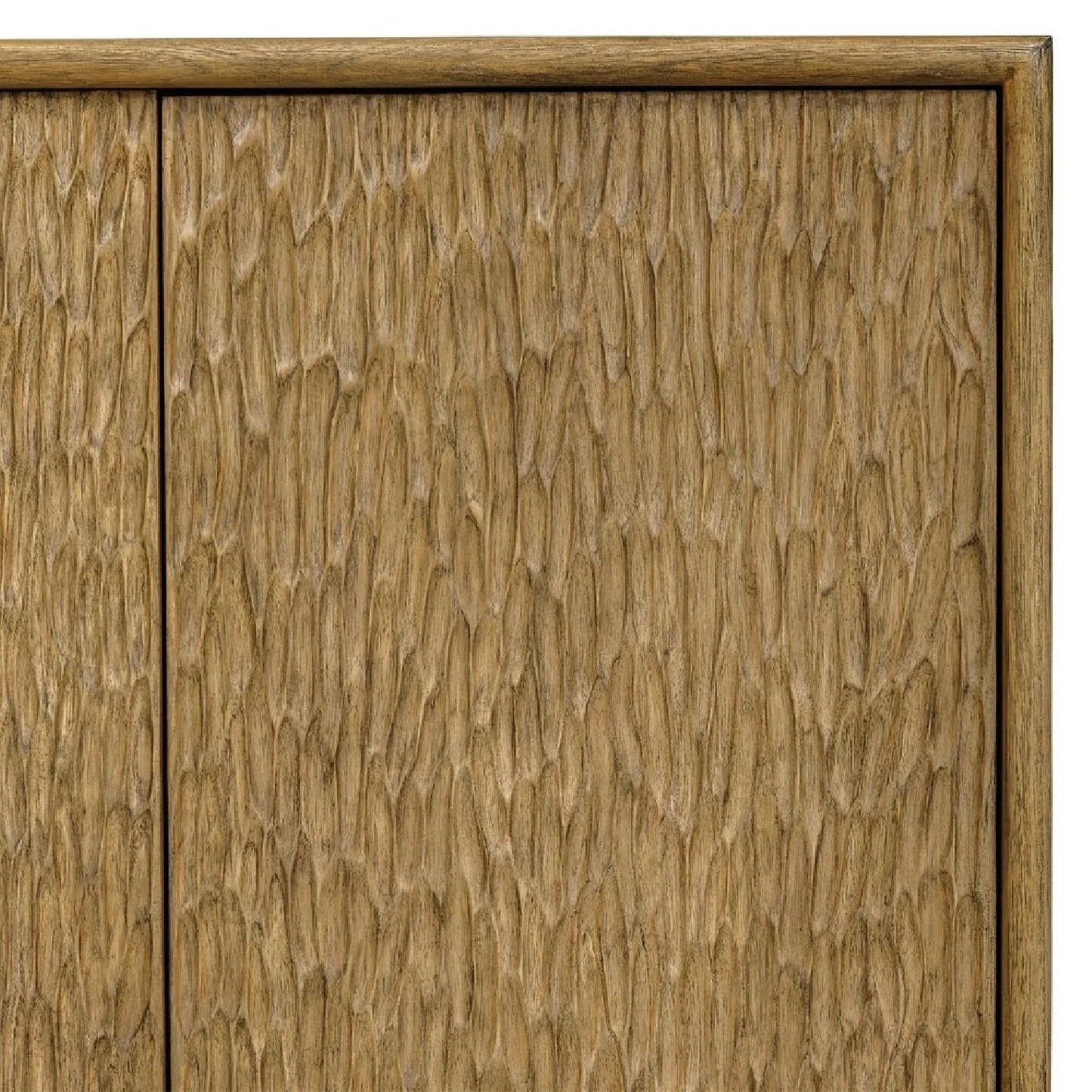 Luxury Modern Chiseled Mindi Wood 4-Door Cabinet European Style for Villa