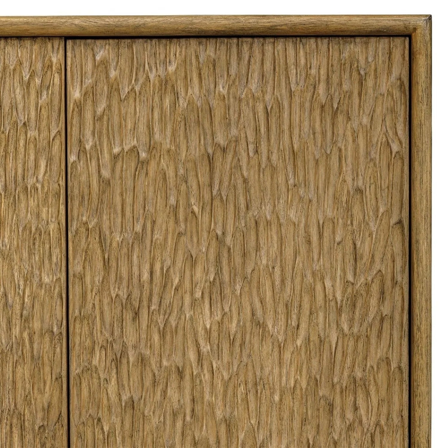 Luxury Modern Chiseled Mindi Wood 4-Door Cabinet European Style for Villa