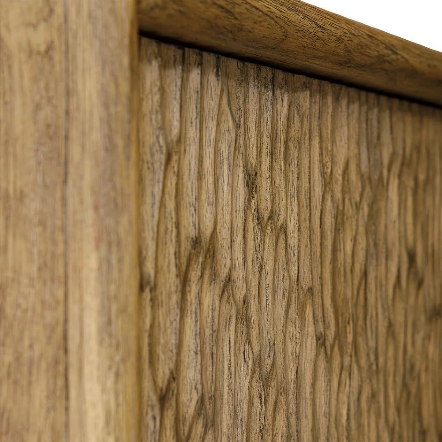 Luxury Modern Chiseled Mindi Wood 4-Door Cabinet European Style for Villa