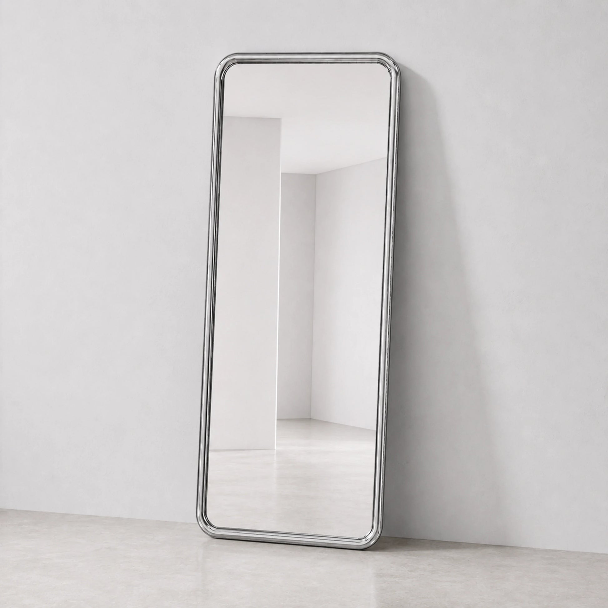 Luxury Modern Chrome Bold Rectangle Mirror European Style for Villa