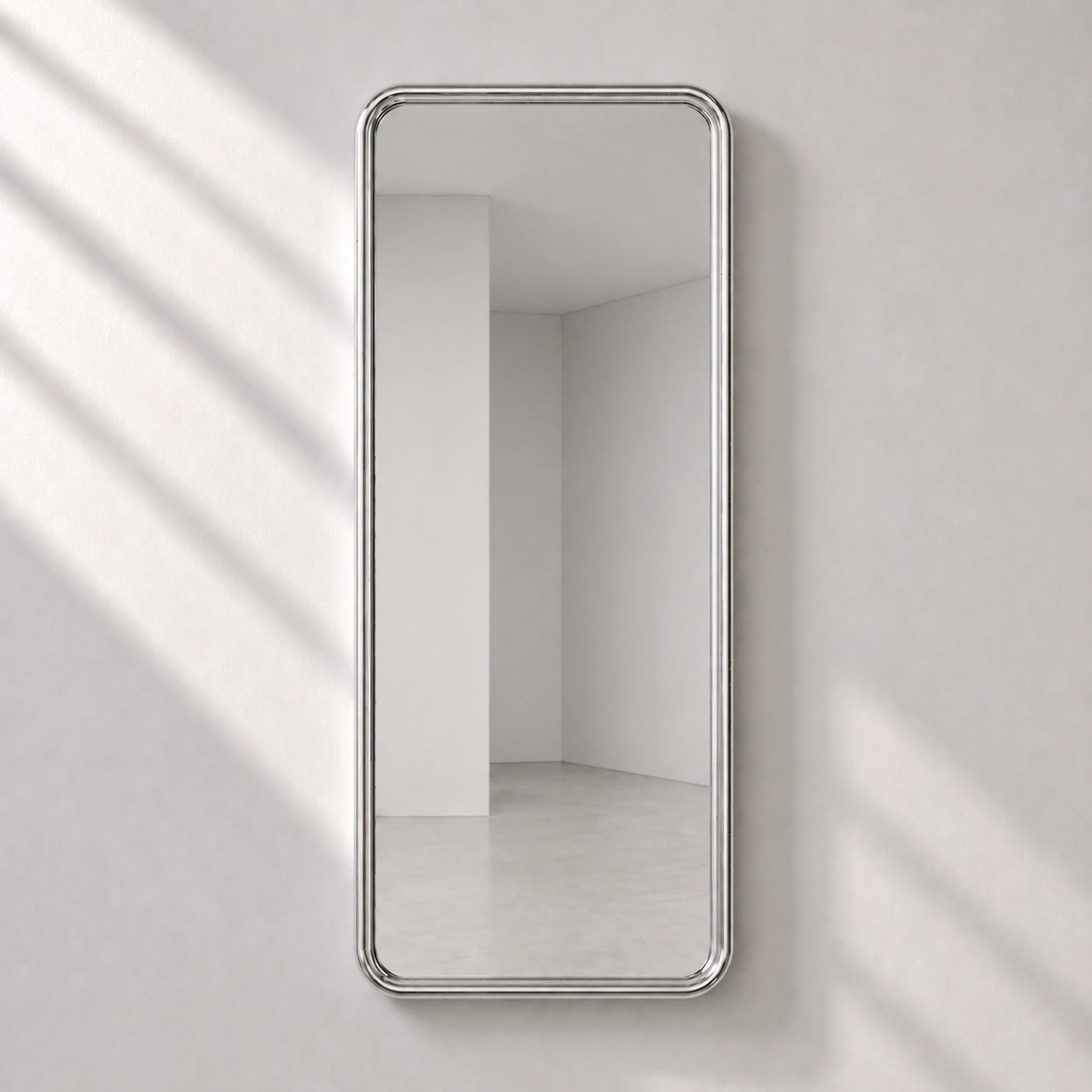 Luxury Modern Chrome Bold Rectangle Mirror European Style for Villa