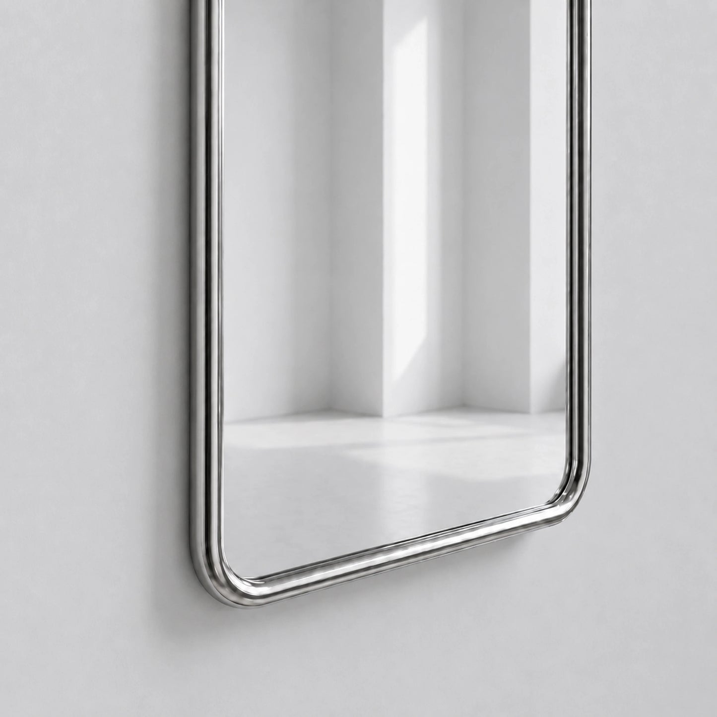 Luxury Modern Chrome Bold Rectangle Mirror European Style for Villa