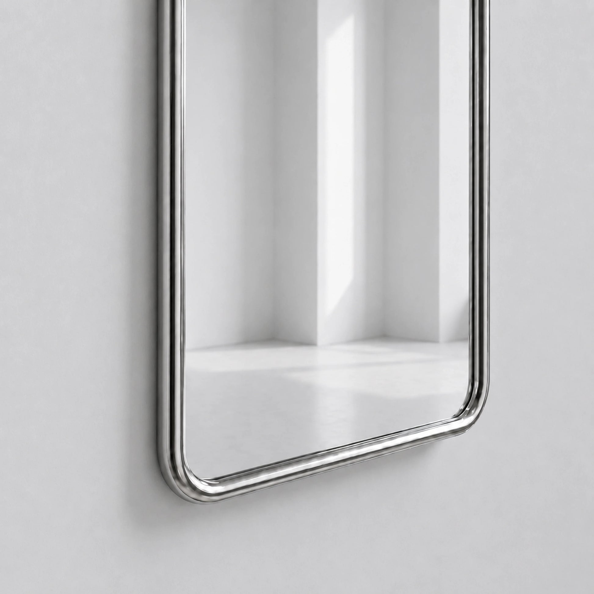 Luxury Modern Chrome Bold Rectangle Mirror European Style for Villa