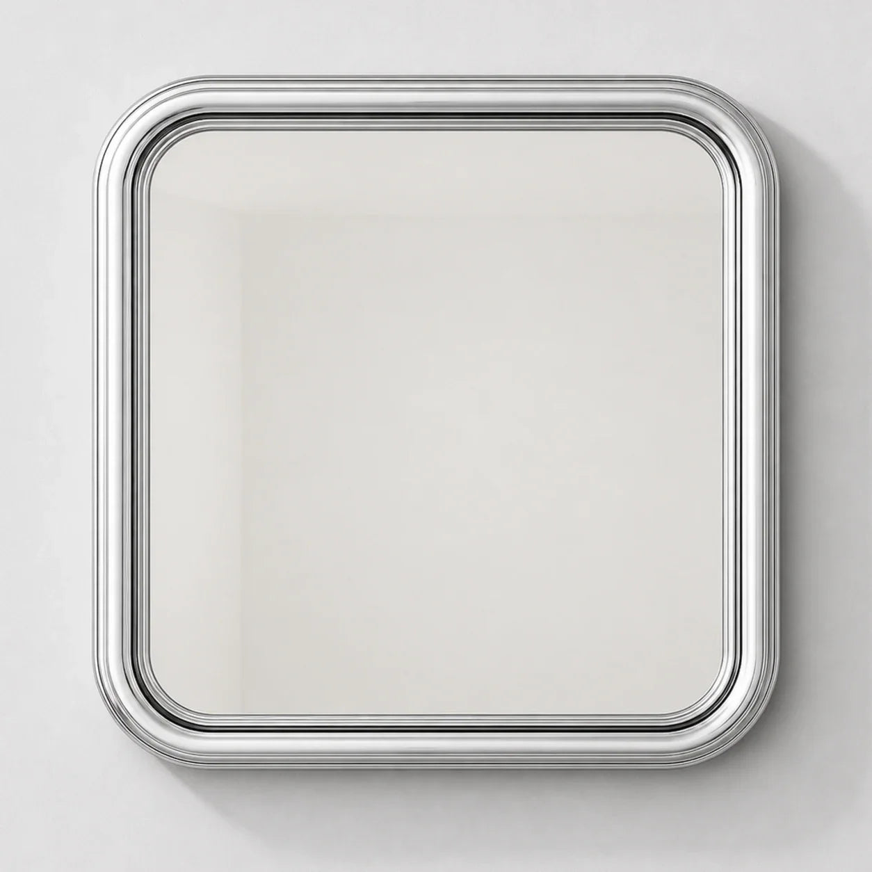Luxury Modern Chrome Bold Square Mirror European Style for Villa