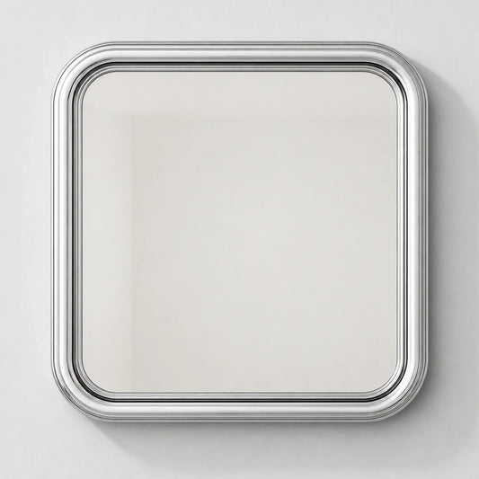 Luxury Modern Chrome Bold Square Mirror European Style for Villa
