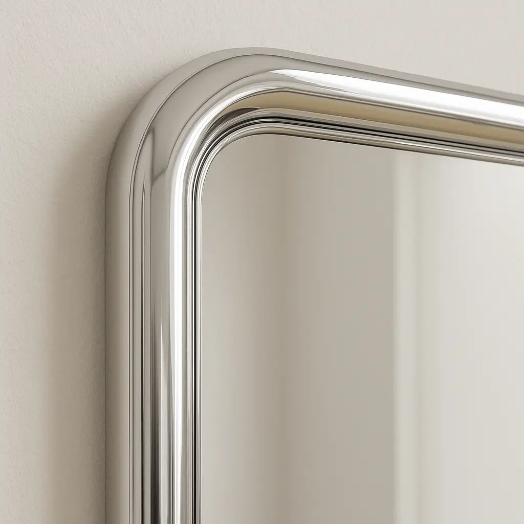 Luxury Modern Chrome Bold Square Mirror European Style for Villa
