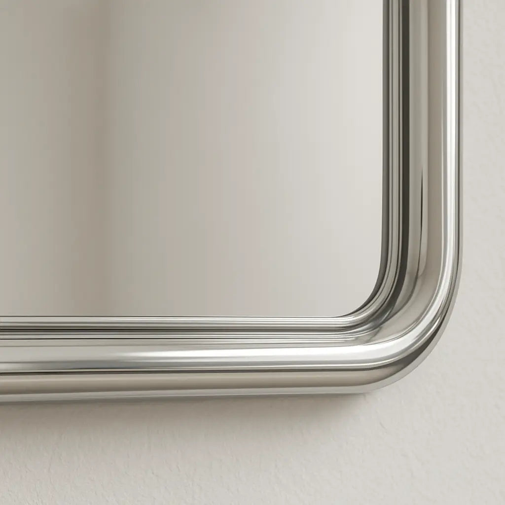 Luxury Modern Chrome Bold Square Mirror European Style for Villa