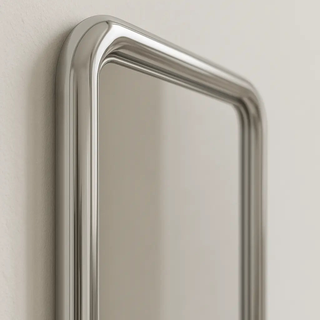 Luxury Modern Chrome Bold Square Mirror European Style for Villa