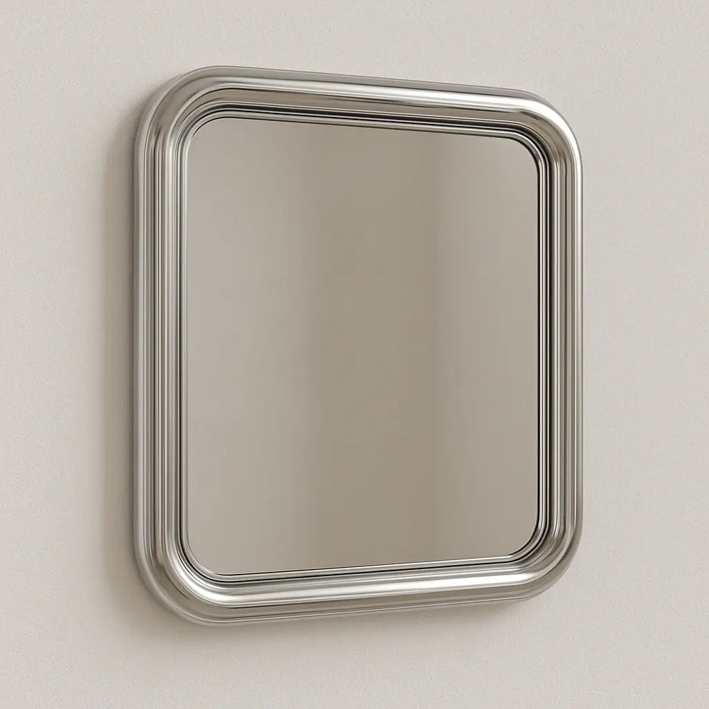 Luxury Modern Chrome Bold Square Mirror European Style for Villa