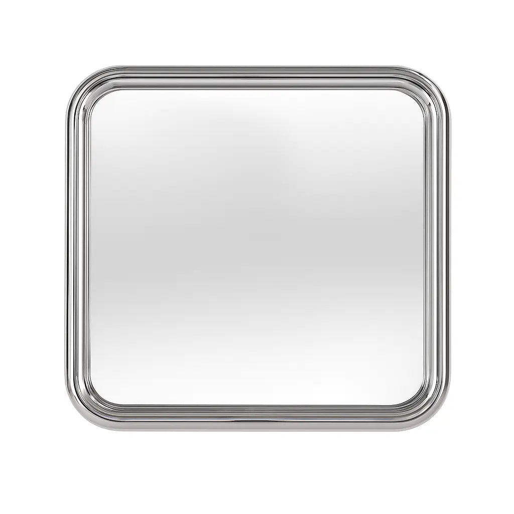 Luxury Modern Chrome Bold Square Mirror European Style for Villa