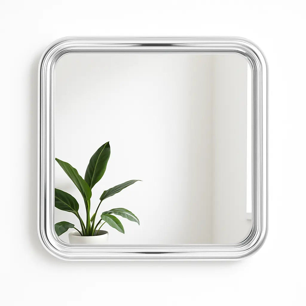 Luxury Modern Chrome Bold Square Mirror European Style for Villa