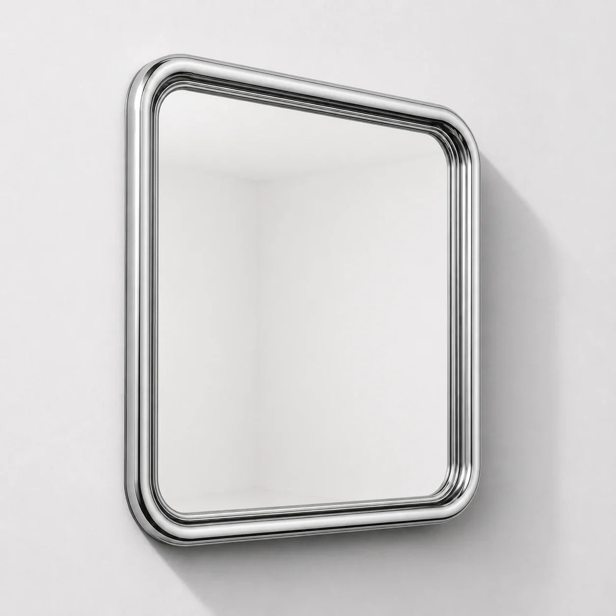 Luxury Modern Chrome Bold Square Mirror European Style for Villa