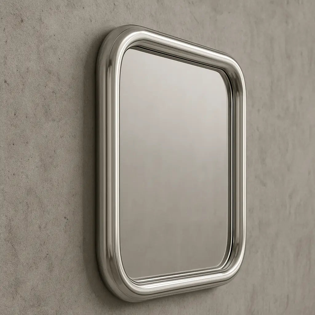 Luxury Modern Chrome Bold Square Mirror European Style for Villa