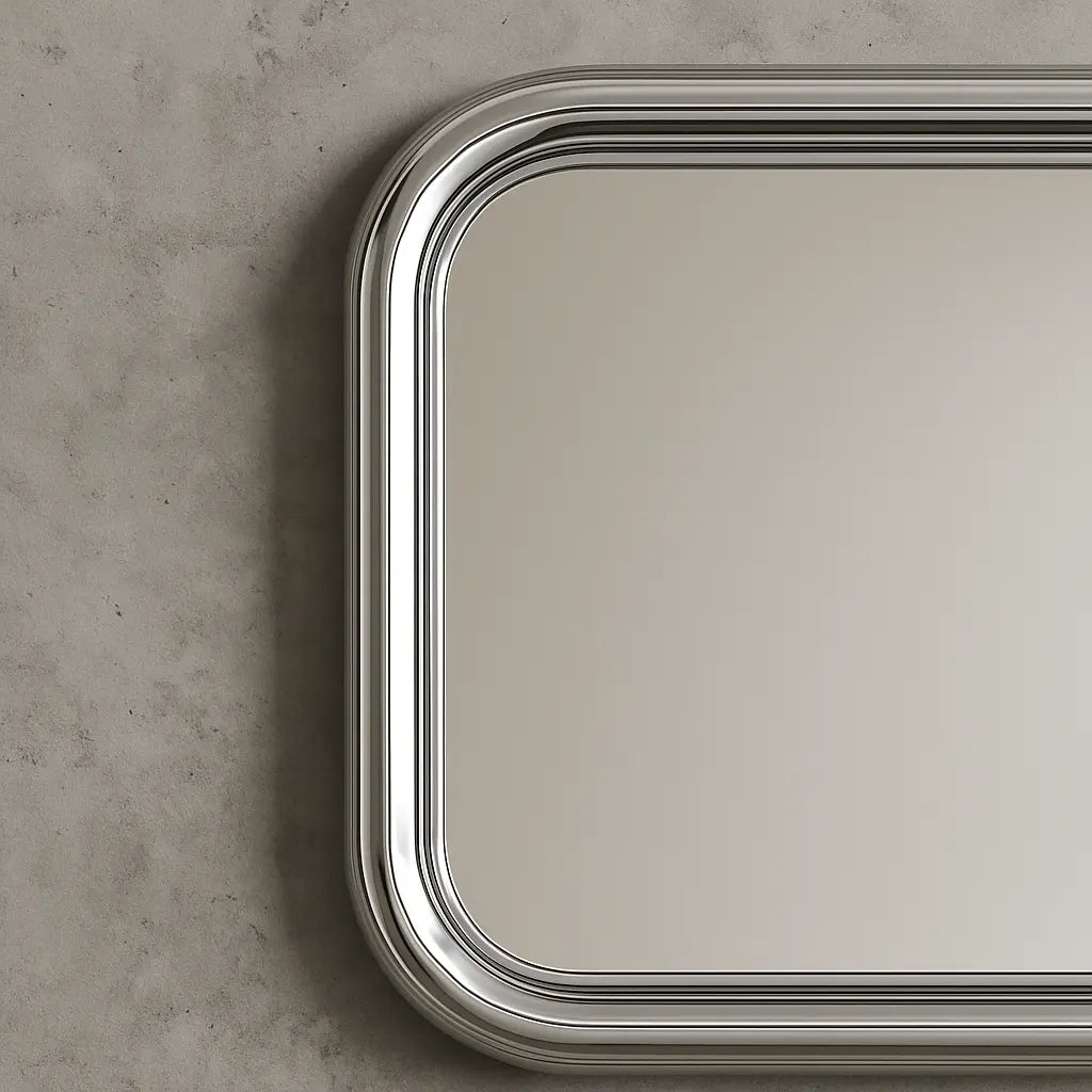 Luxury Modern Chrome Bold Square Mirror European Style for Villa