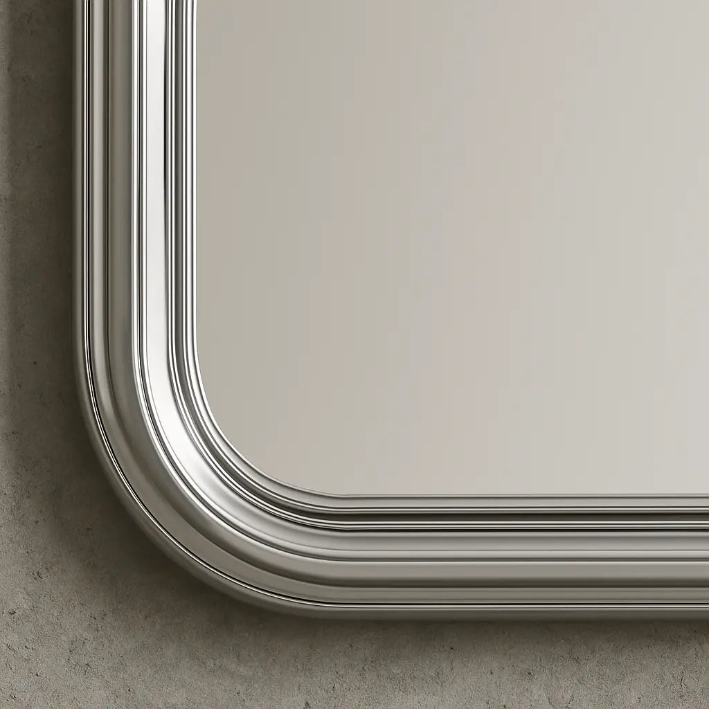 Luxury Modern Chrome Bold Square Mirror European Style for Villa