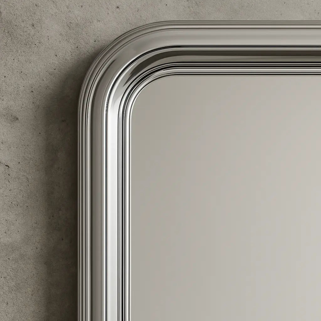 Luxury Modern Chrome Bold Square Mirror European Style for Villa