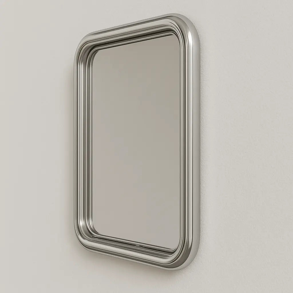 Luxury Modern Chrome Bold Square Mirror European Style for Villa