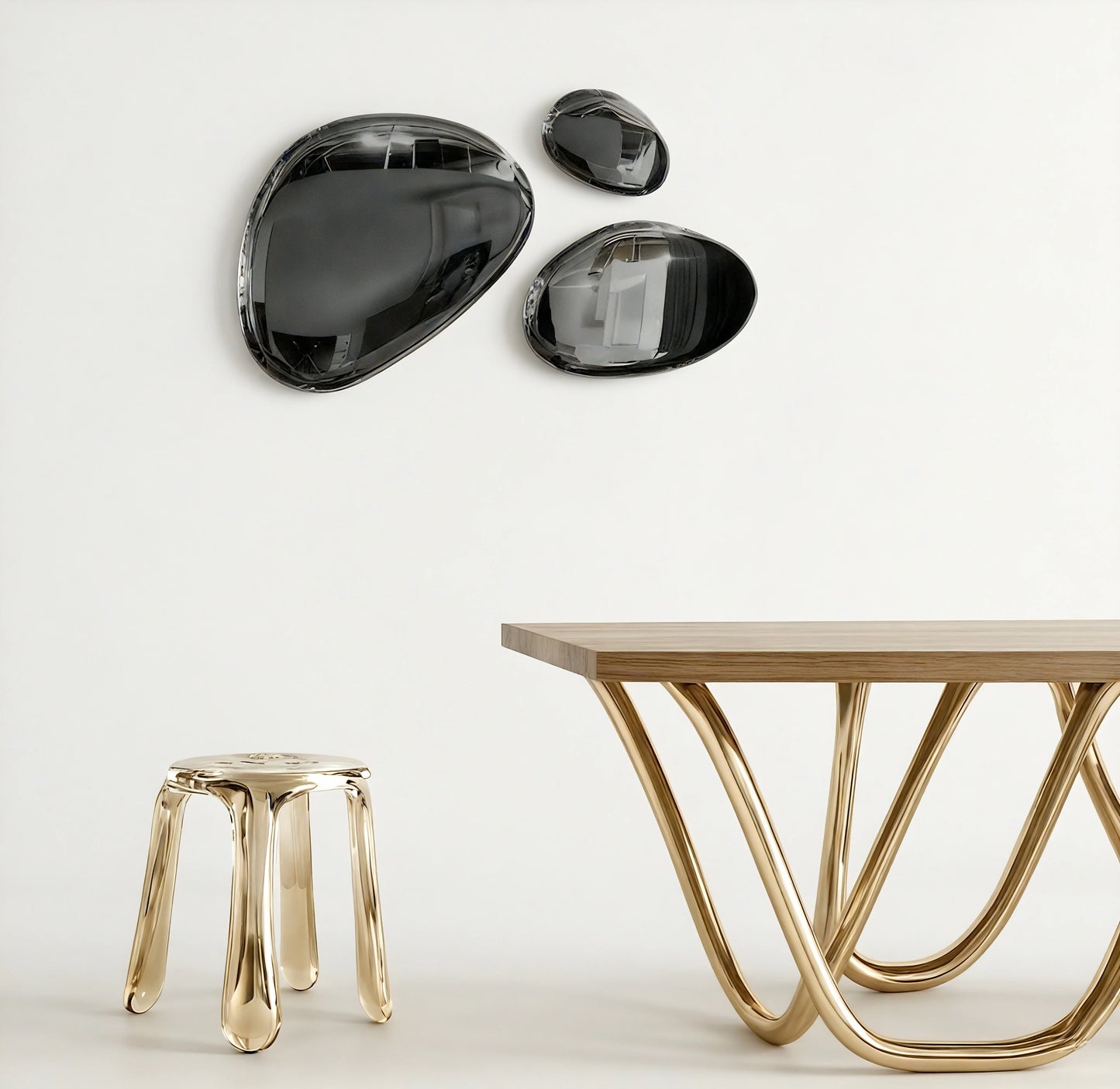 Luxury Modern Chrome Bubbles Mirror European Style for Villa