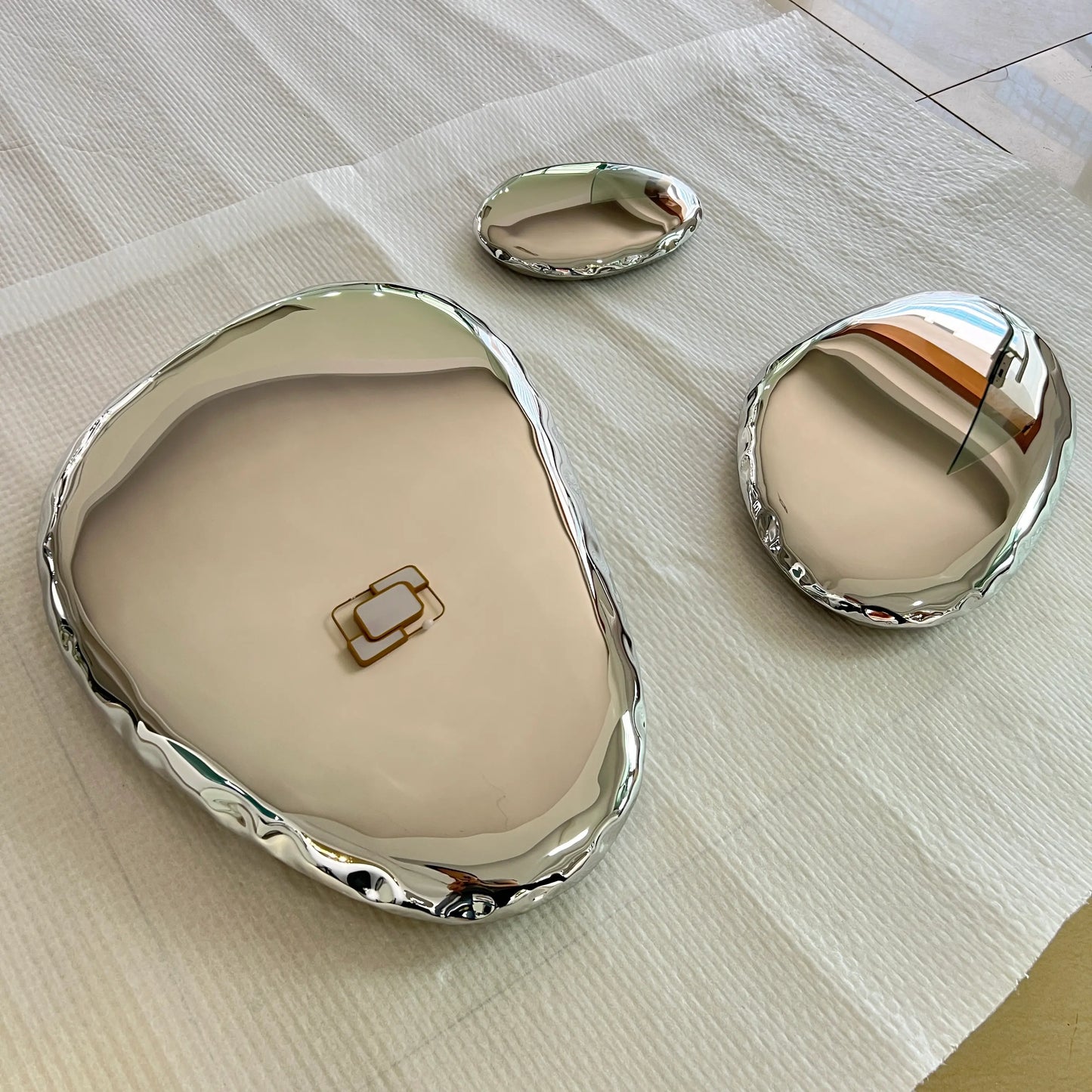 Luxury Modern Chrome Bubbles Mirror European Style for Villa