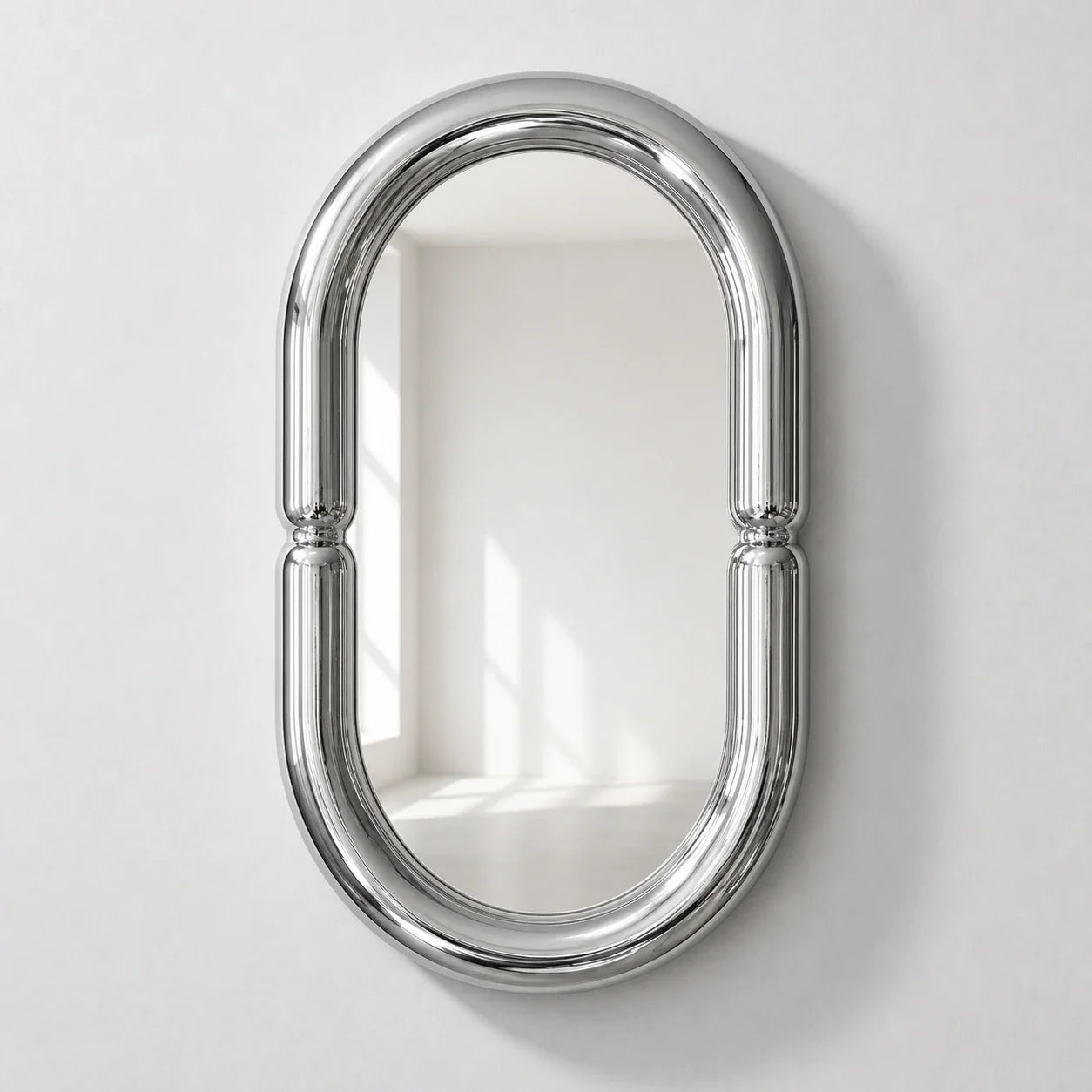 Luxury Modern Chrome Capsule Mirror European Style for Villa