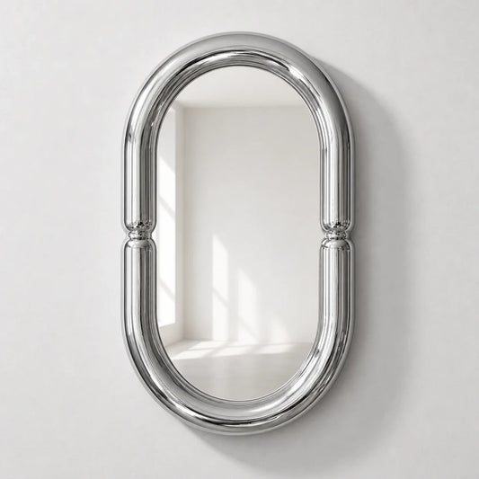 Luxury Modern Chrome Capsule Mirror European Style for Villa