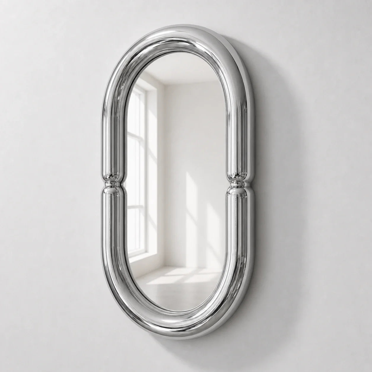 Luxury Modern Chrome Capsule Mirror European Style for Villa