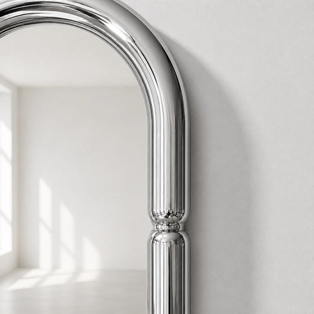 Luxury Modern Chrome Capsule Mirror European Style for Villa