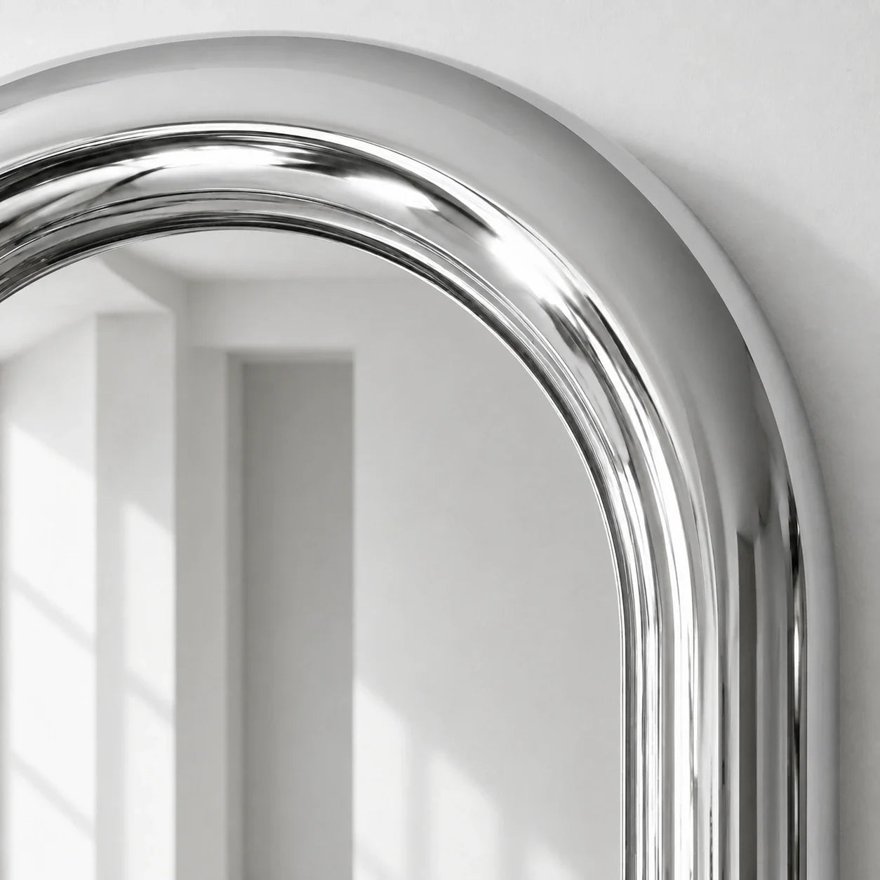 Luxury Modern Chrome Capsule Mirror European Style for Villa