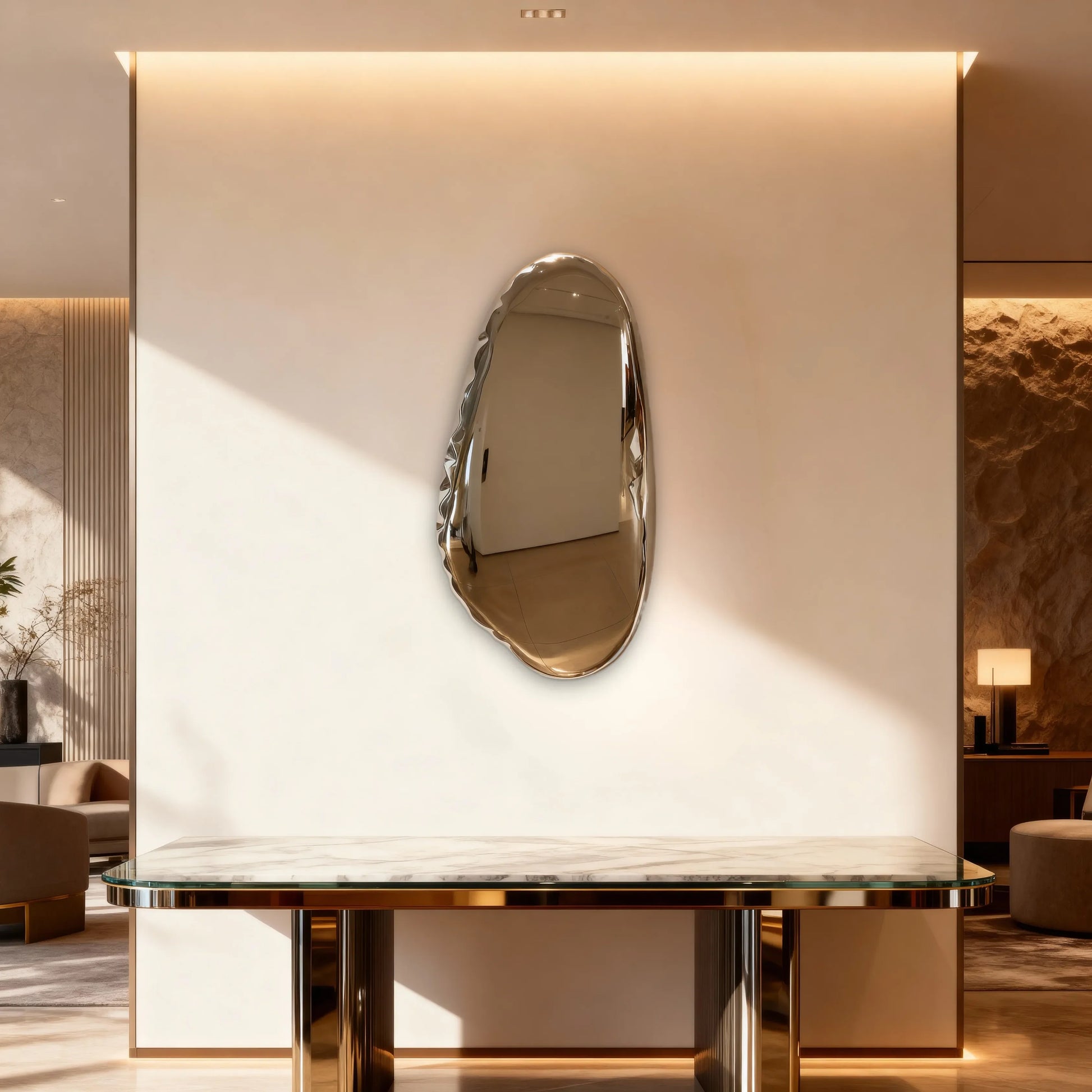 Luxury Modern Chrome Echo Mirror European Style for Villa