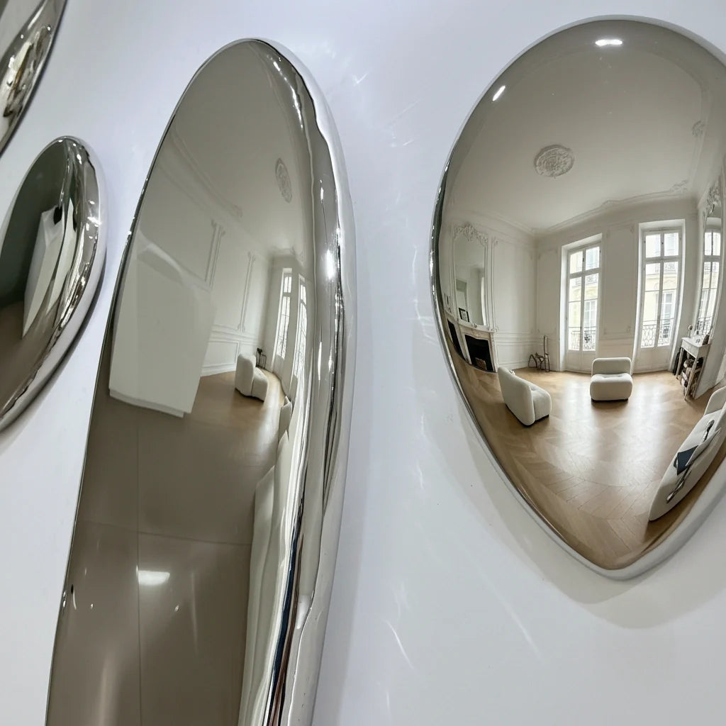 Luxury Modern Chrome Horizons Mirror European Style for Villa