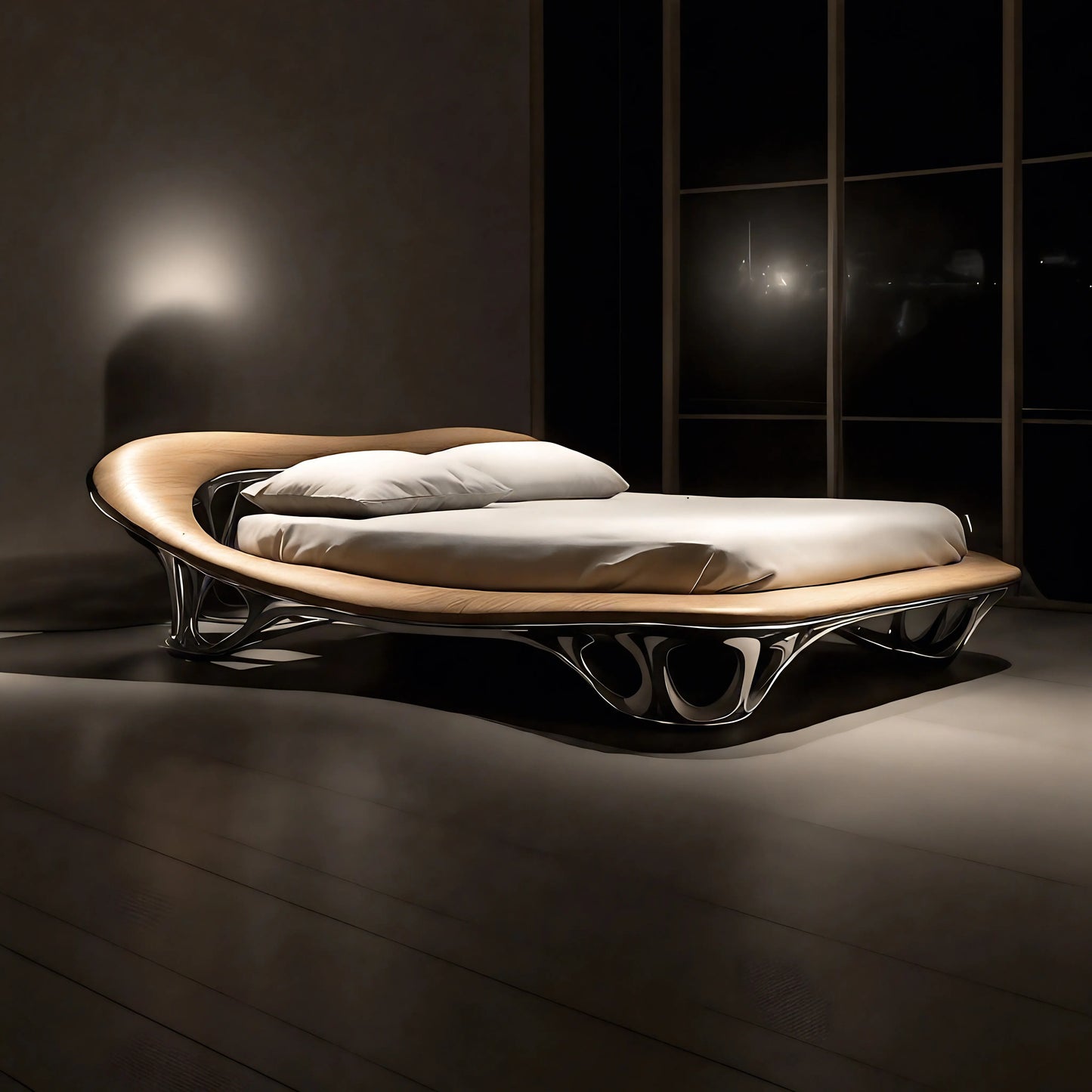 Luxury Modern Chrome Mirage Bed European Style for Villa