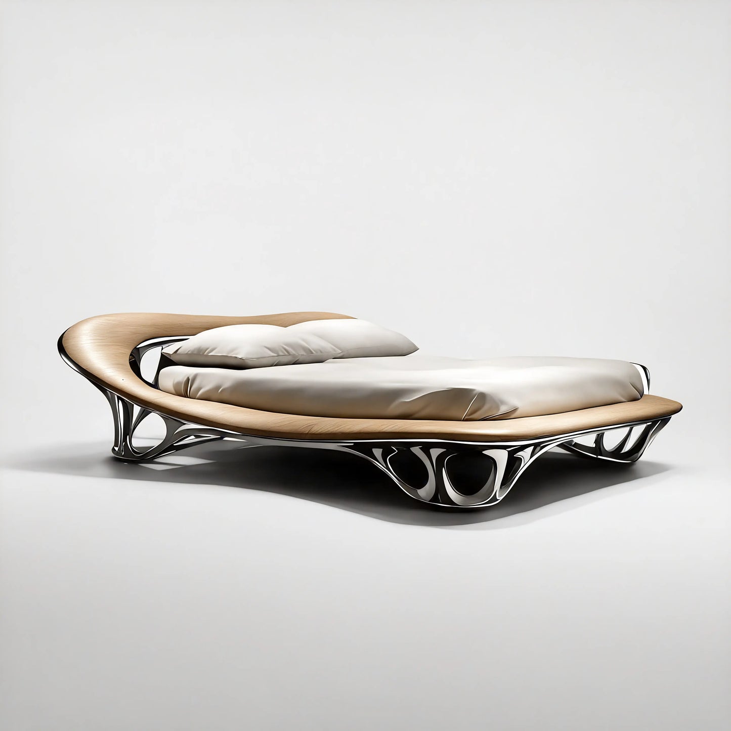 Luxury Modern Chrome Mirage Bed European Style for Villa
