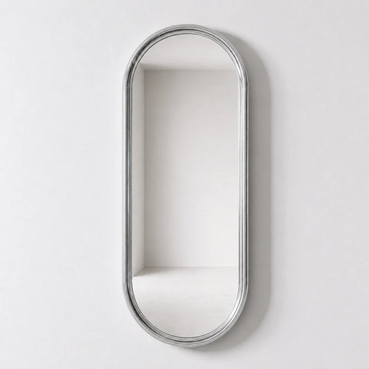 Luxury Modern Chrome Pill Mirror European Style for Villa