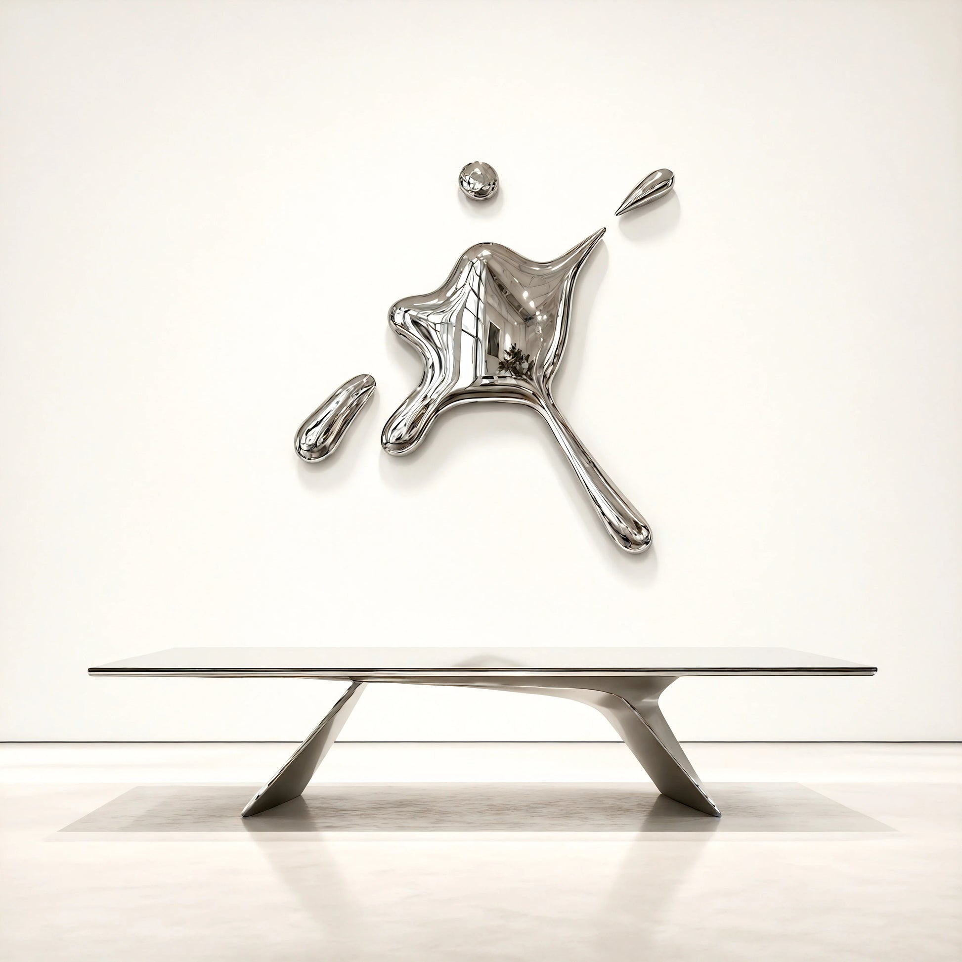 Luxury Modern Chrome Splat Mirror European Style for Villa
