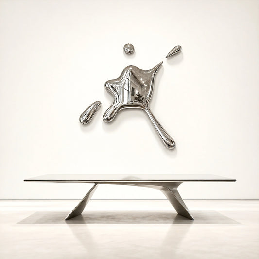 Luxury Modern Chrome Splat Mirror European Style for Villa