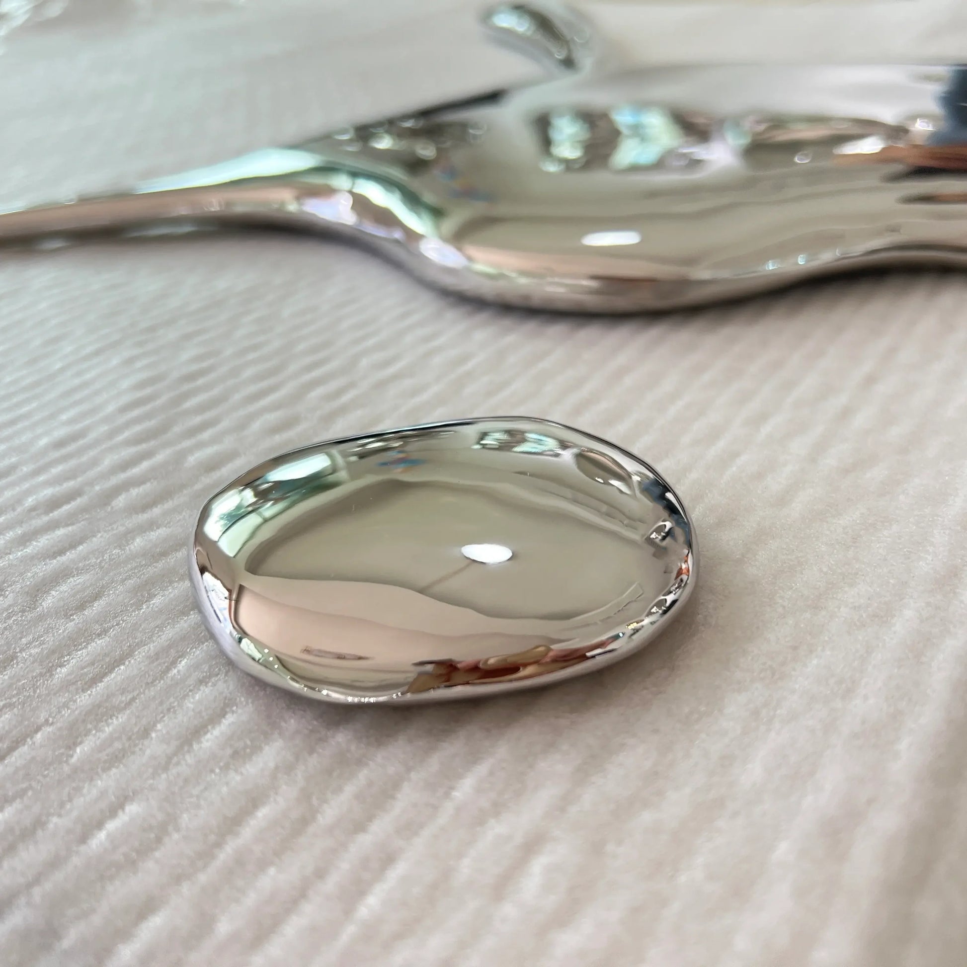 Luxury Modern Chrome Splat Mirror European Style for Villa